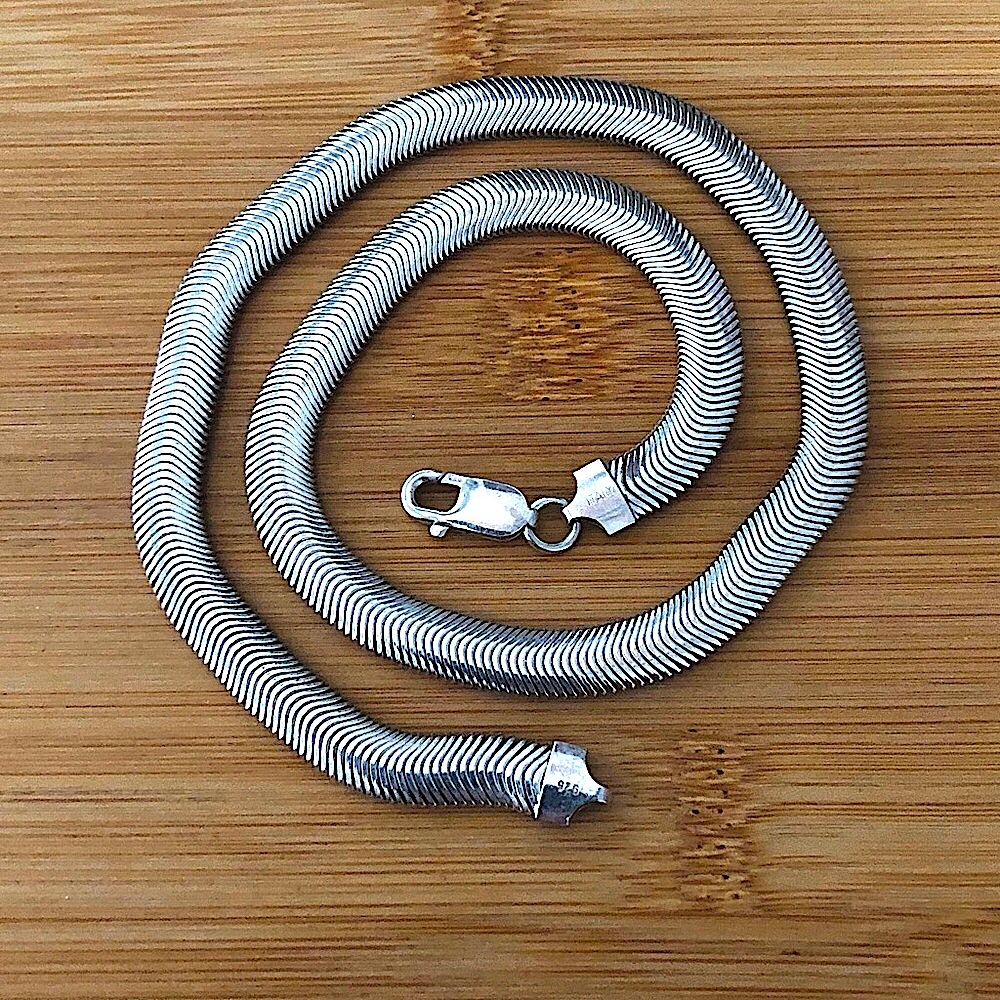 $186  Italian Sterling Silver Estate Chain Necklace  39 grams   Marked Italy 925